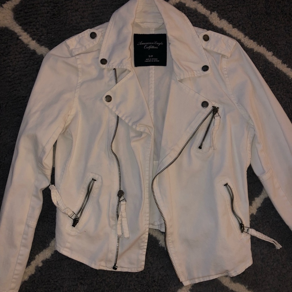 American Eagle White Jean Jacket